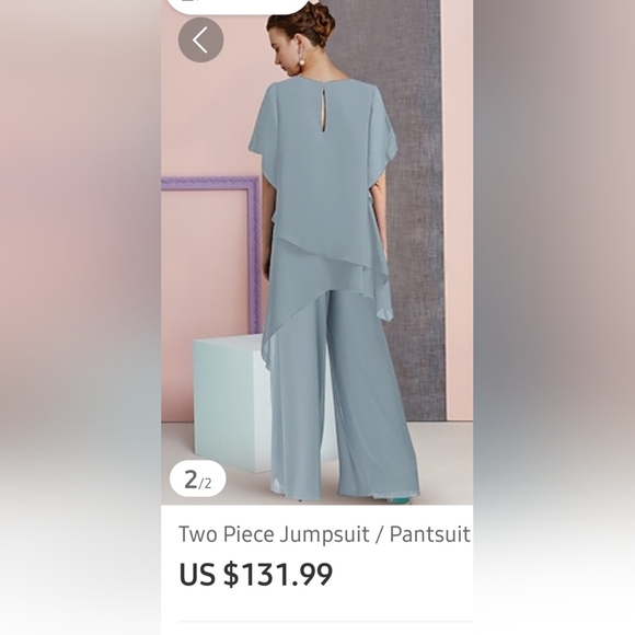 REDUCED AGAIN. LANTING BRIDE by Light in the Box Chiffon pant suit.  NEW - Picture 2 of 3